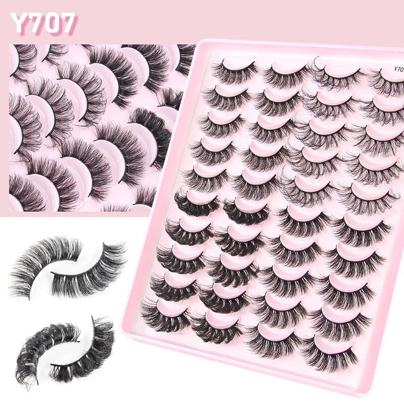 SHIDISHANGPIN 3/10/20 paires de faux cils en vison dramatiques en désordre 3D boucles russes D Cosplay faux cils maquillage