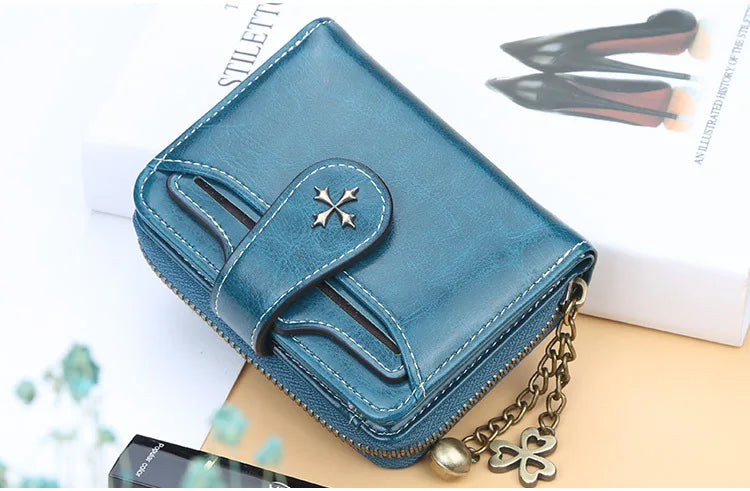 Women Wallets and Purses PU Leather Money Bag Female Short Hasp Purse Small Coin Card Holders Blue Red Clutch New Women Wallet