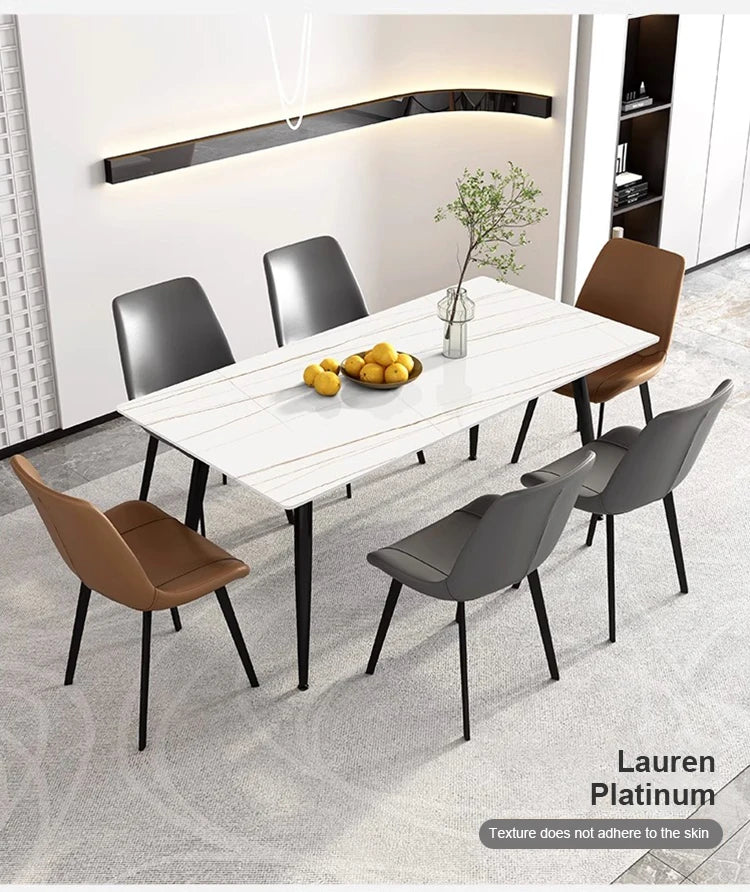 Hot Sale Customizable New Luxury Modern Dining Room Home Furniture 6 Dining Chairs Marble Dining Table Set