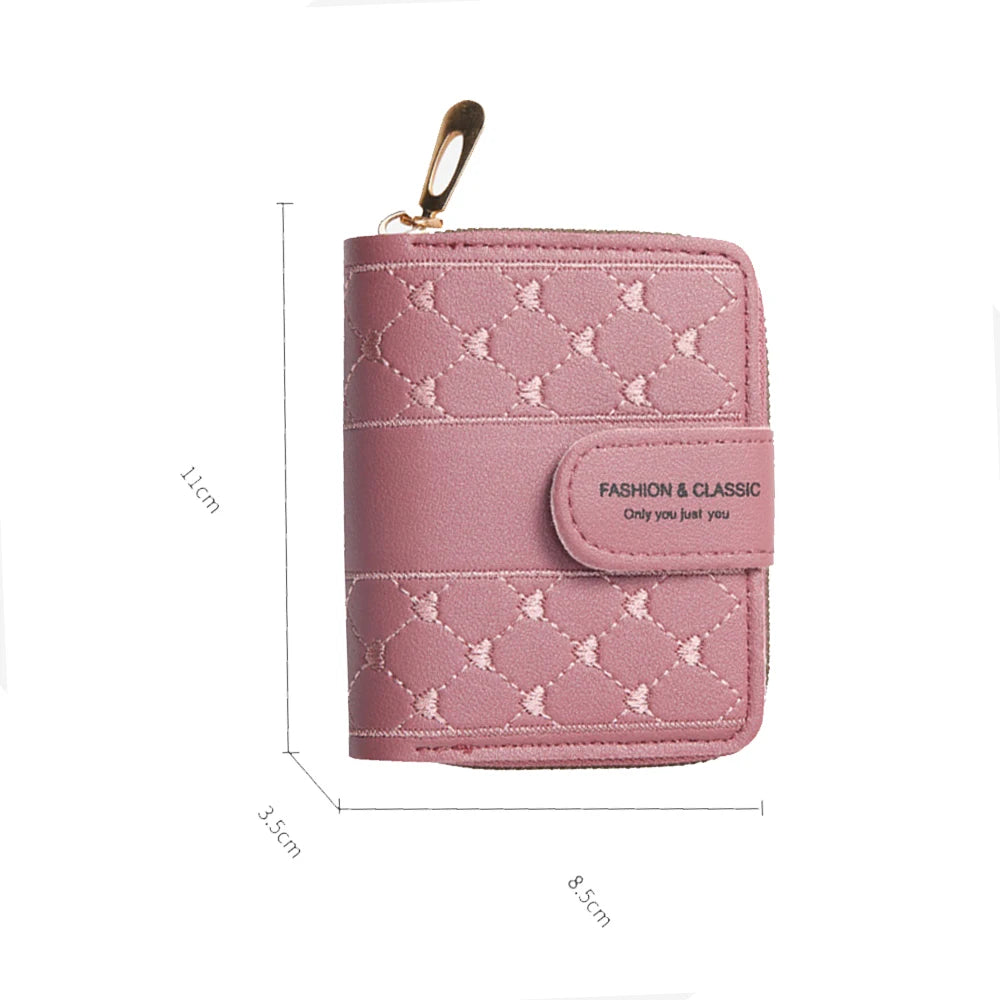 Short Wallet For Women 2023 Fashion Simple New Large Capacity Versatile Heart Color Clutch Zipper Buckle Coin Purse Female Bag