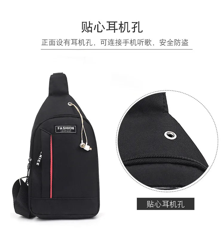 Men Fashion Multifunction Shoulder Bag Crossbody Bag On Shoulder Travel Sling Bag Pack Messenger Pack Chest Bag For Male