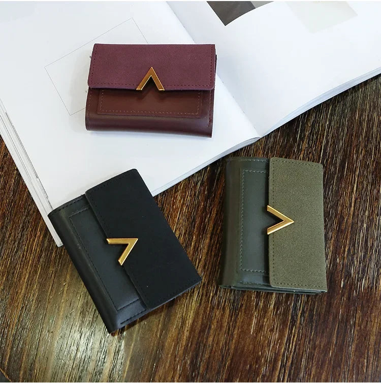 Leather New Women Purse Small Short Leather Wallet Luxury Brand Mini Female Fashion Wallets And Purse Credit Card Holder