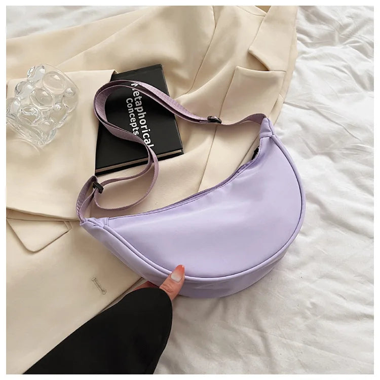 2023 New Nylon Messenger Bags Fashion Dumpling Bag for Women Nylon Crossbody Bag Half Moon Armpit Bag Large Shoulder Bags