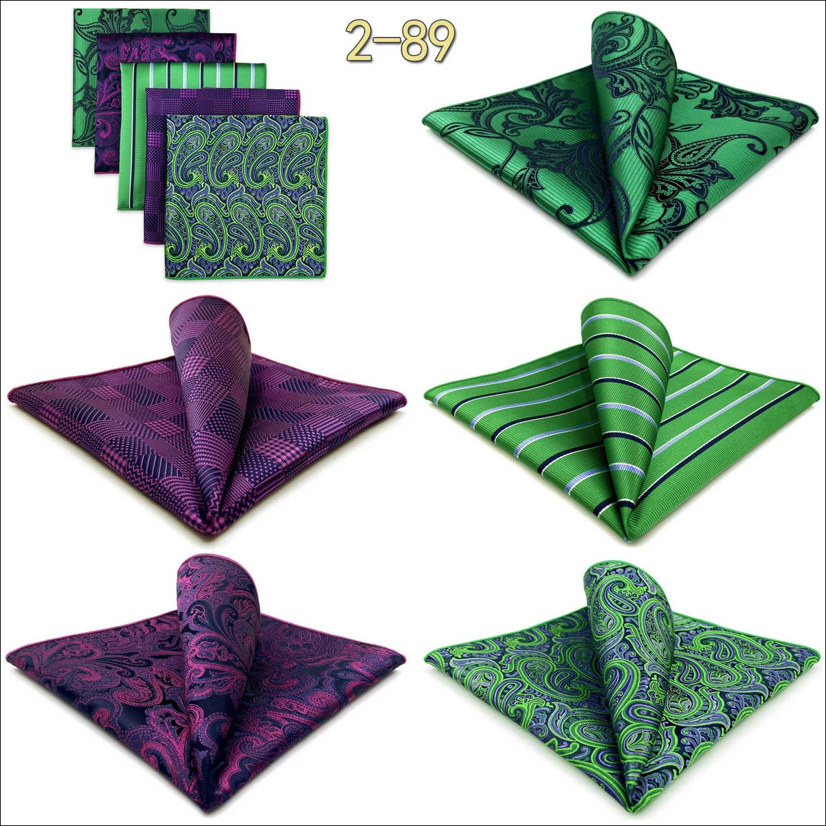 5 Pieces Mens Pocket Squares Wedding Handkerchiefs Set Fashion Formal Bundle Luxury Unique