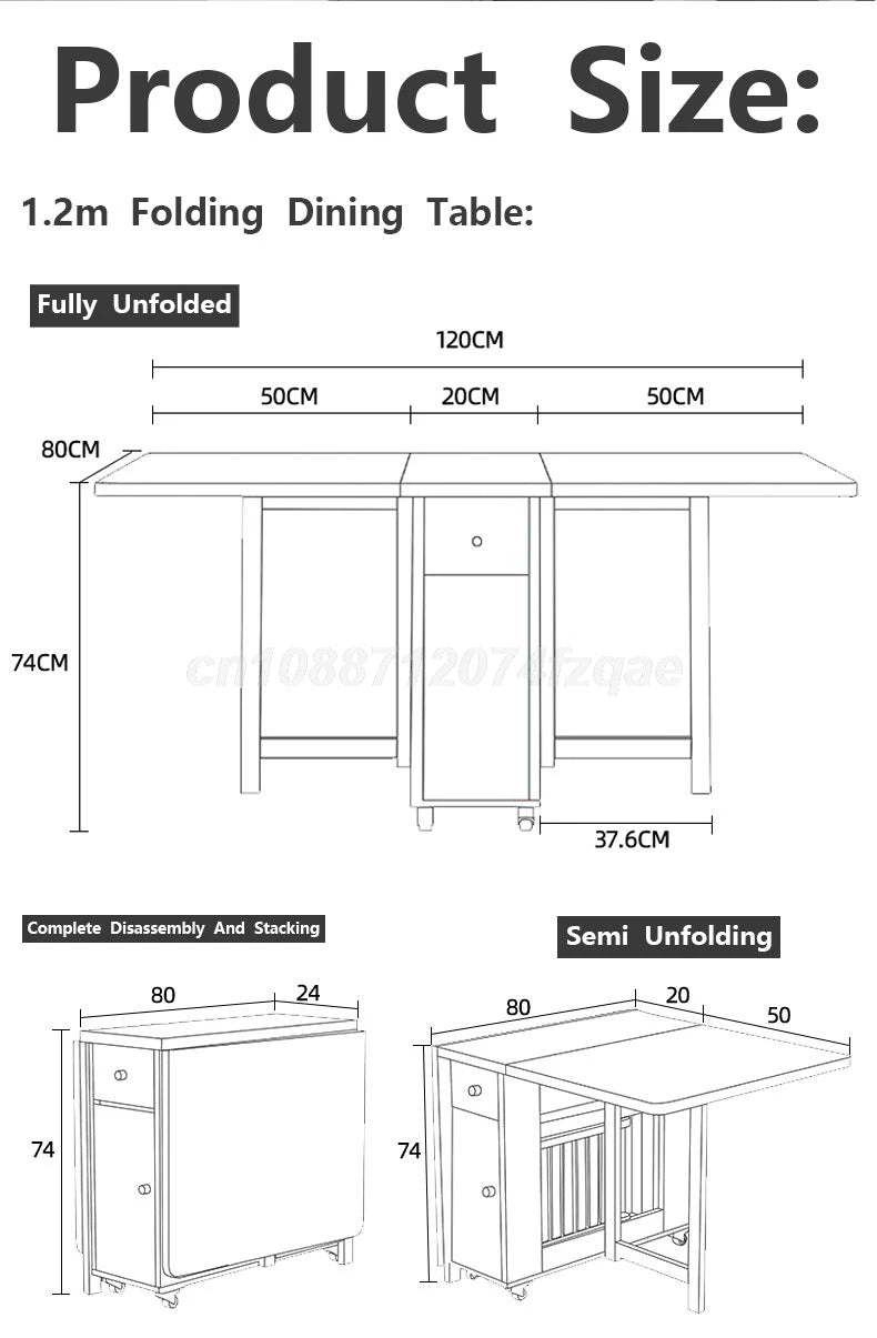 Folding Dining table Movable Table Set Dining Tables With 4 Chairs Dining Room Furniture Small Apartment Living Room Table