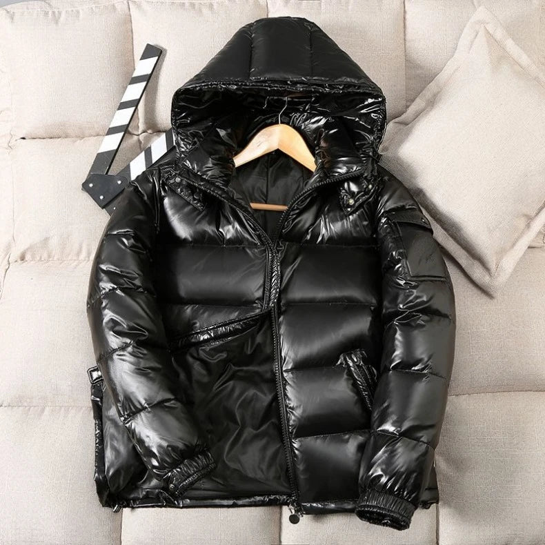 2023 Nouvelle Parka d'hiver pour hommes Veste bouffante Grande taille à manches longues Manteau chaud Imperméable Fermeture éclair Col montant À Capuche Vêtements pour hommes