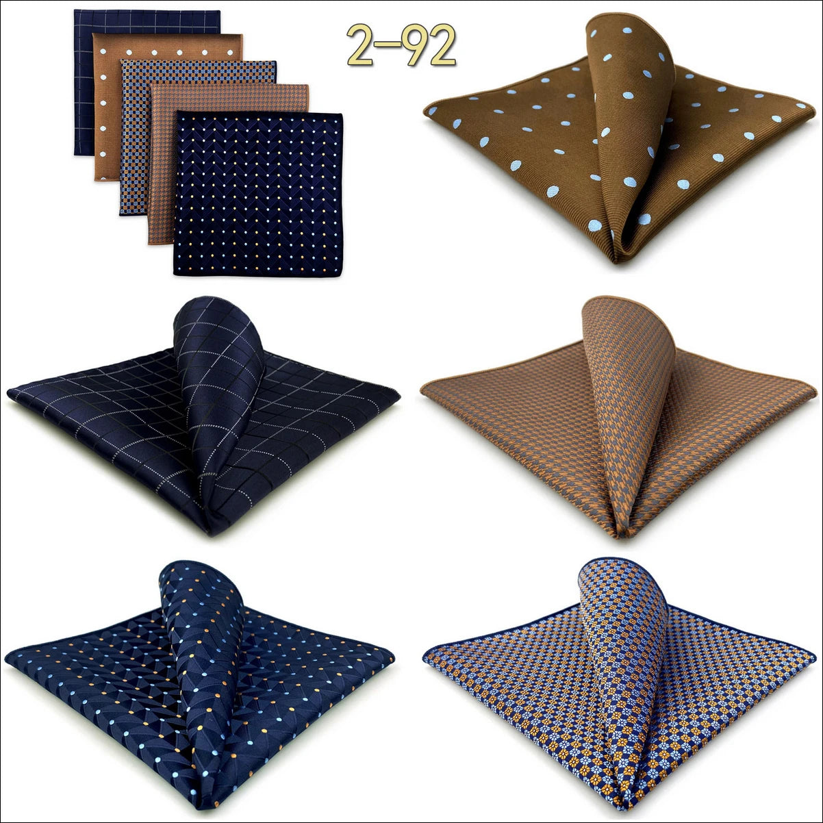 5 Pieces Mens Pocket Squares Wedding Handkerchiefs Set Fashion Formal Bundle Luxury Unique