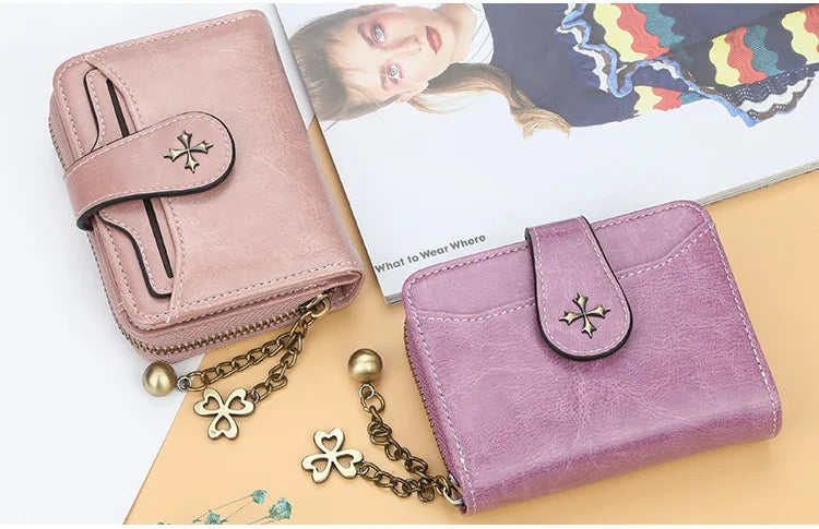 Women Wallets and Purses PU Leather Money Bag Female Short Hasp Purse Small Coin Card Holders Blue Red Clutch New Women Wallet