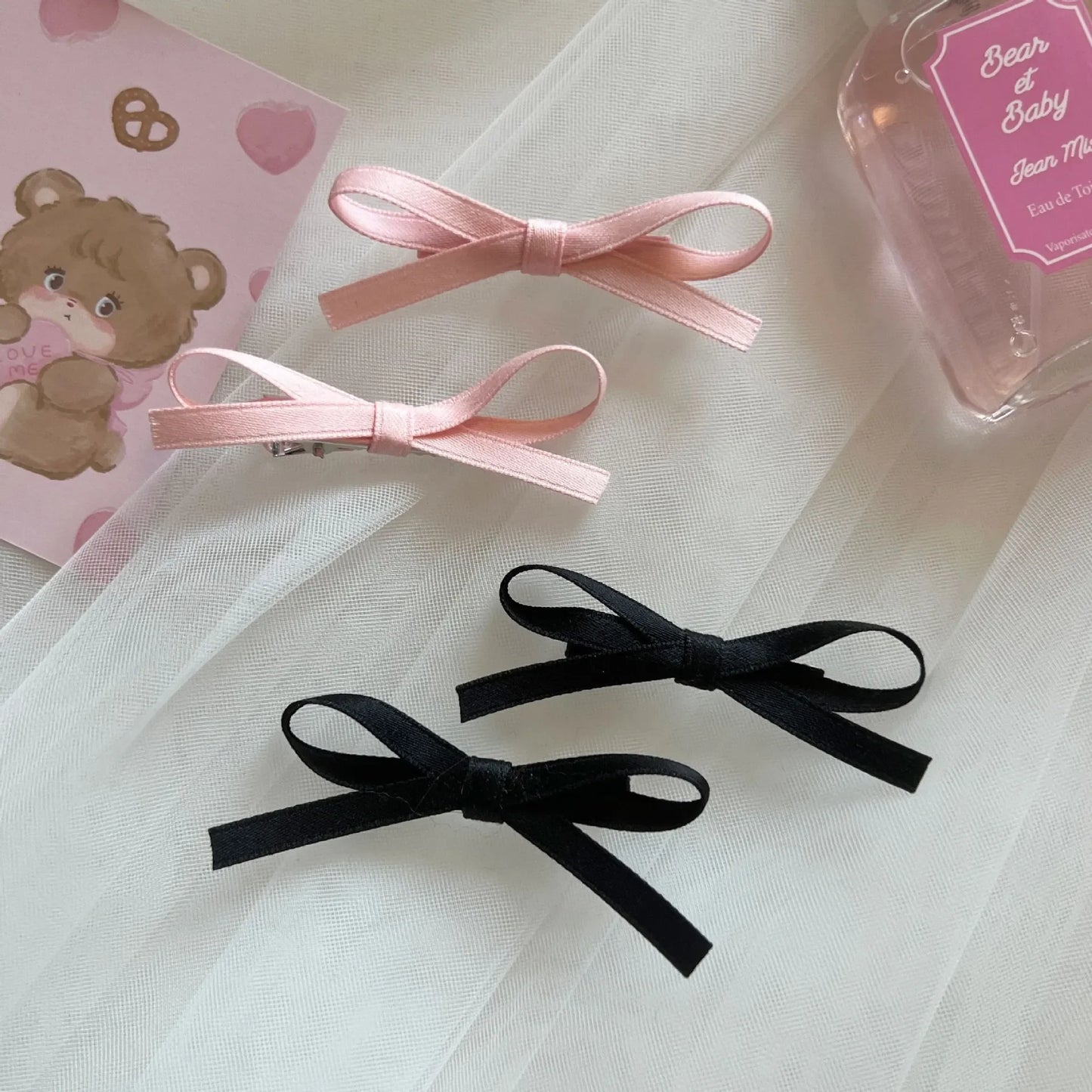 Ribbon Bow Hair Clip Sweet Bowknot Cute Korean Girls Female Hairpin Fashion Barrettes Lovely Headwear Hair Grip Bobby Pin