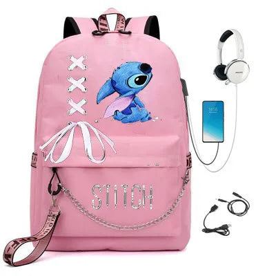 Lilo and Stitch Schoolbag Male and Female Student Backpack Backpack Best Gifts Large Capacity Girls Anime Kawaii