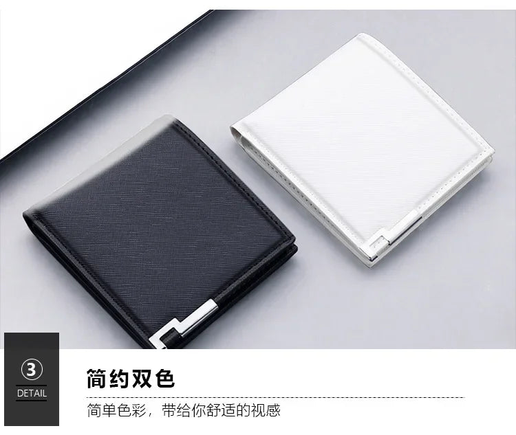 White Wallet Men's Short Small Wallet College Student Thin Youth Multi-card Mini Wallet Simple Student Lady