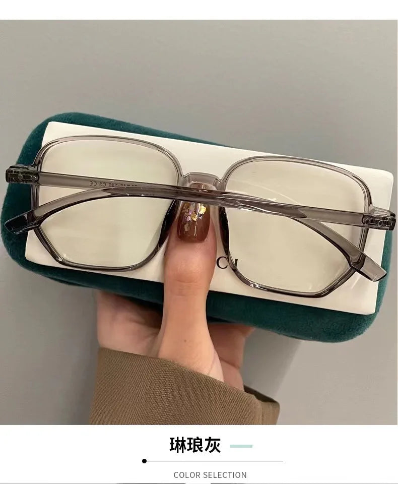 Ultra Light Myopia Glasses Men Women Minus Diopter Eyeglasses Trendy Large Size Square Frame Near Sight Eyewear