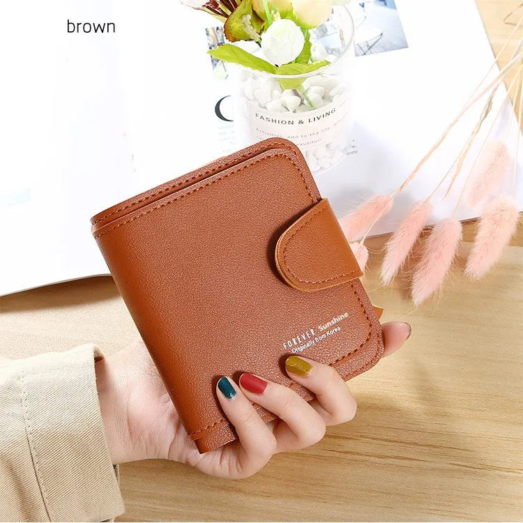 Women Wallets 2023 New Luxury Brand Red Black Small Mini Coin Purse Hasp Card Holder Lady Wallet Zipper Female Leather Buckle