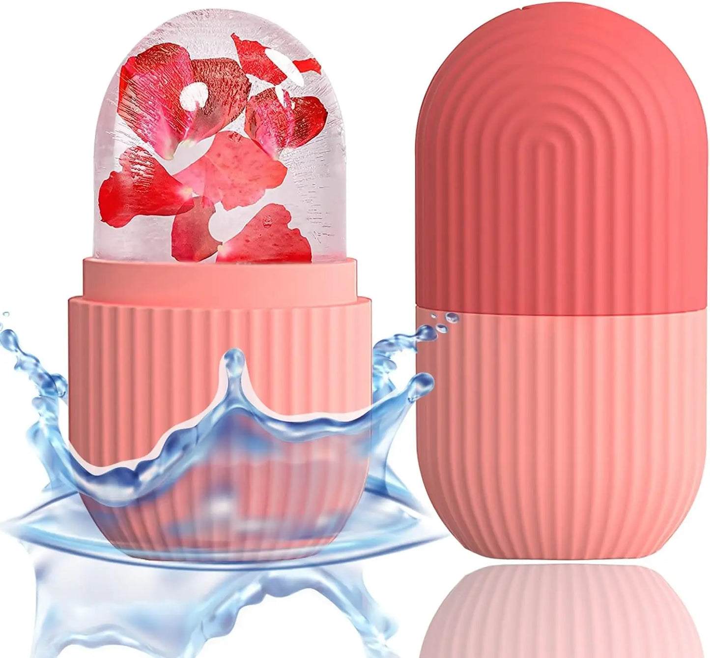 Rouleau de glace en silicone pour le visage, contour et rétrécissement des pores, élimine les cernes, masse la peau, beauté du visage, rouleau pour les yeux, le cou, outil de soins