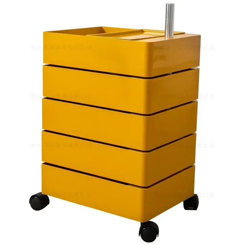 Movable Storage Rack Rotating Bedside Table Storage Cabinet Living Room Home Side Cabinet Multi-layer Snack Storage Cabinet