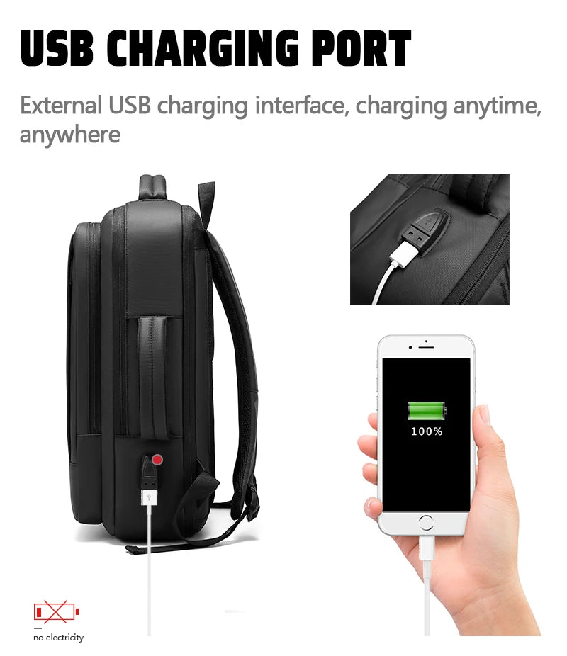 XOKY Business Bag Travel Backpack Waterproof Classic Backpack USB Charging Men Fashion Backpack Wholesale Customized Logo 2051