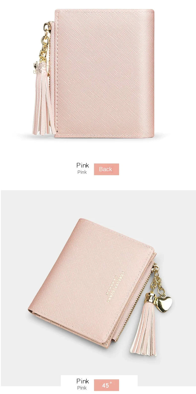 Fashion Women's Wallets Tassel Short Wallet For Woman Zipper Mini rfid Coin Purse Ladies Small Wallet Female Leather Card Holder