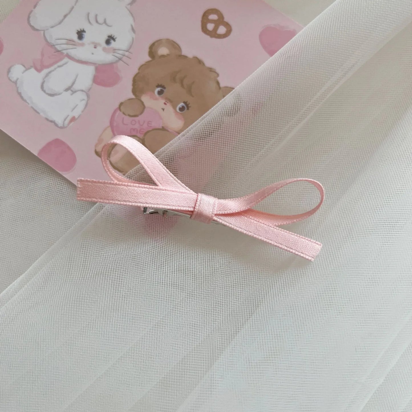 Ribbon Bow Hair Clip Sweet Bowknot Cute Korean Girls Female Hairpin Fashion Barrettes Lovely Headwear Hair Grip Bobby Pin