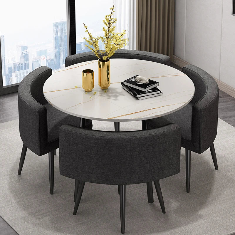 Nordic Lounge Dining Room Sets Luxury Apartment Simple Mobile Dining Room Sets Accent Modern Esstisch Minimalist Furnitures