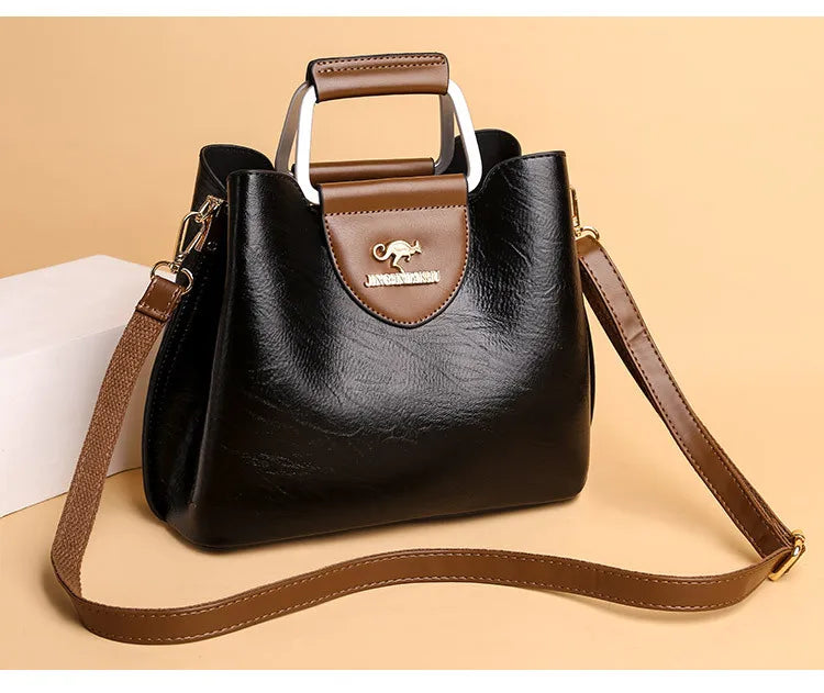 PU Soft Leather Texture Handbag New Cross-border Women's Bag Niche Design Fashionable Shoulder Bag Large Capacity Tote Purse