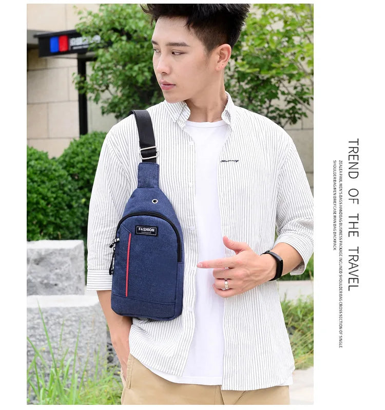 Men Fashion Multifunction Shoulder Bag Crossbody Bag On Shoulder Travel Sling Bag Pack Messenger Pack Chest Bag For Male