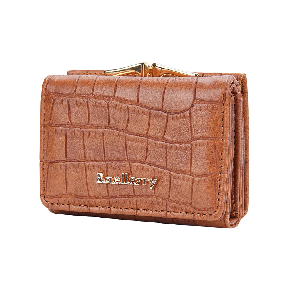 Baellerry New Women Short Wallet Brand Card Holder Simple Coin Pocket High Quality Female Purse Crocodile Pattern Women's Wallet