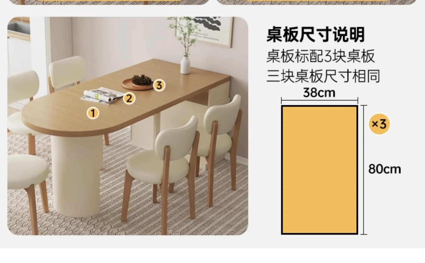 Multifunctional Luxury Dining Room Sets Space Saving Wooden Modern Oval Folding Table Chairs Muebles De Cocina Home Furniture