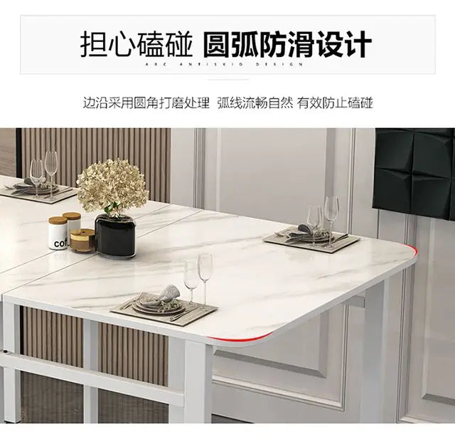 Folding Table, Solid Wood, Ultra-thin, Small Household Type, Installation Free, Simple Dining Table, Retractable, Mobile, Multi