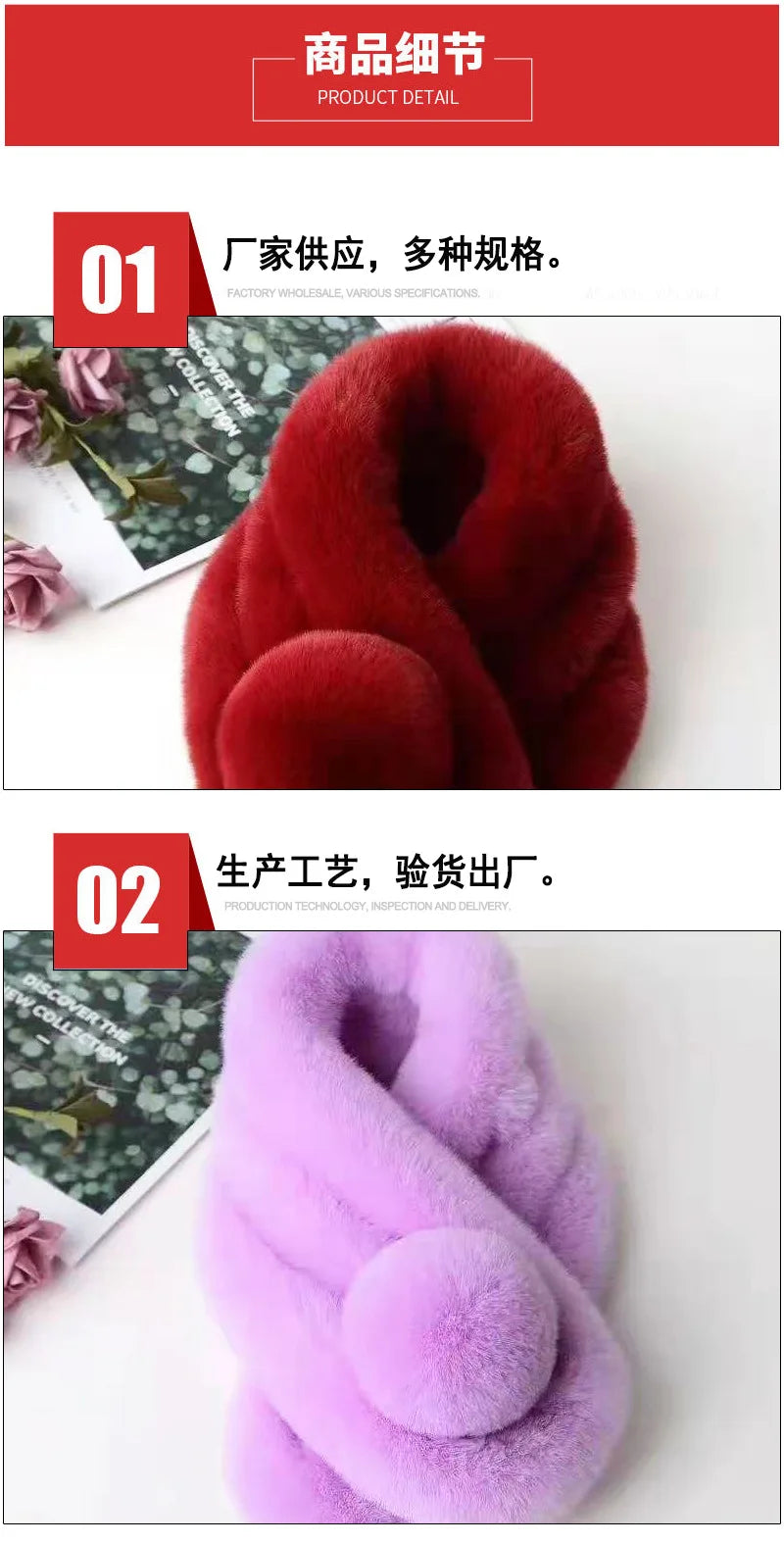 New Rabbit Fur Scarf Women Winter Warm Soft Furry Scarves Casual Female Lady Outdoor Neck Warmer Collar