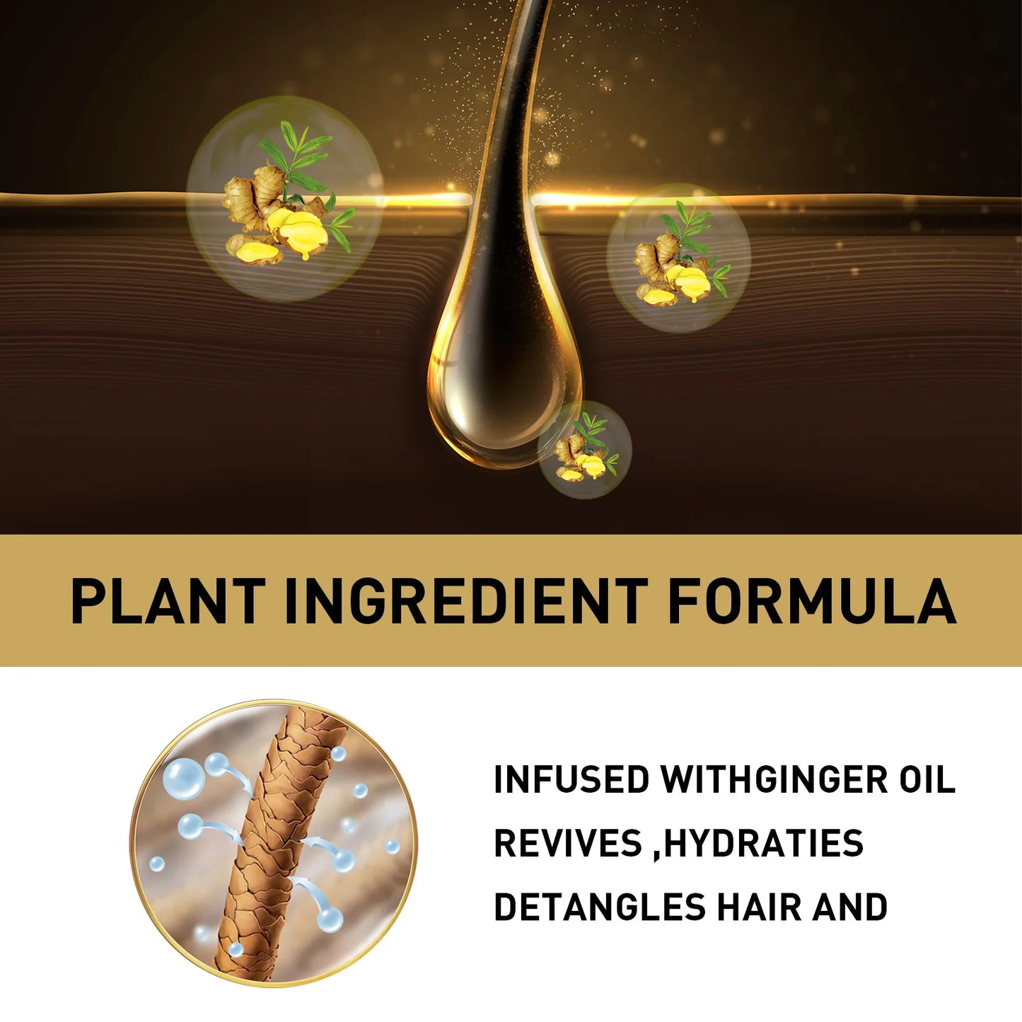 Ginger Regrowth Shampoo Anti Hair Loss Oil Control Dandruff Removal Moisturiz Nourish Scalp Repair Damaged Hair Growth Shampoo