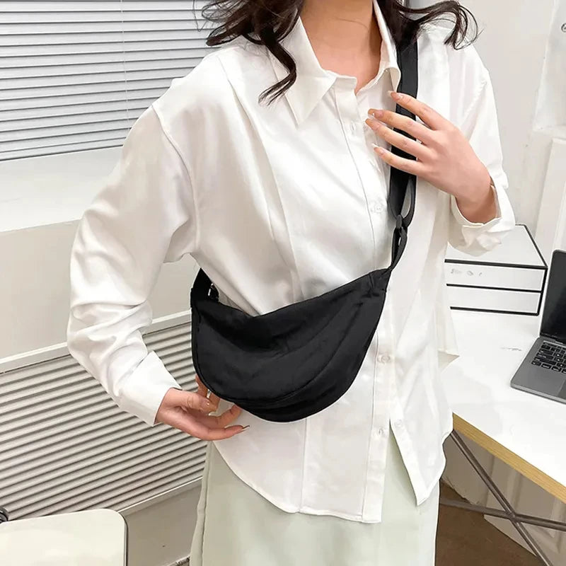 Nylon Hobos Chest Shoulder Bag Large Capacity Travel Crossbody Half Moon Belt Messenger for Women Bags Dropshipping / Wholesale