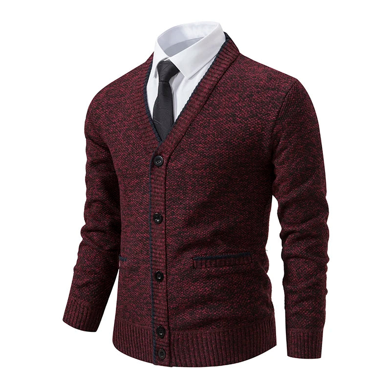 Men's knitted cardigan casual V-neck autumn and winter new sweater coat