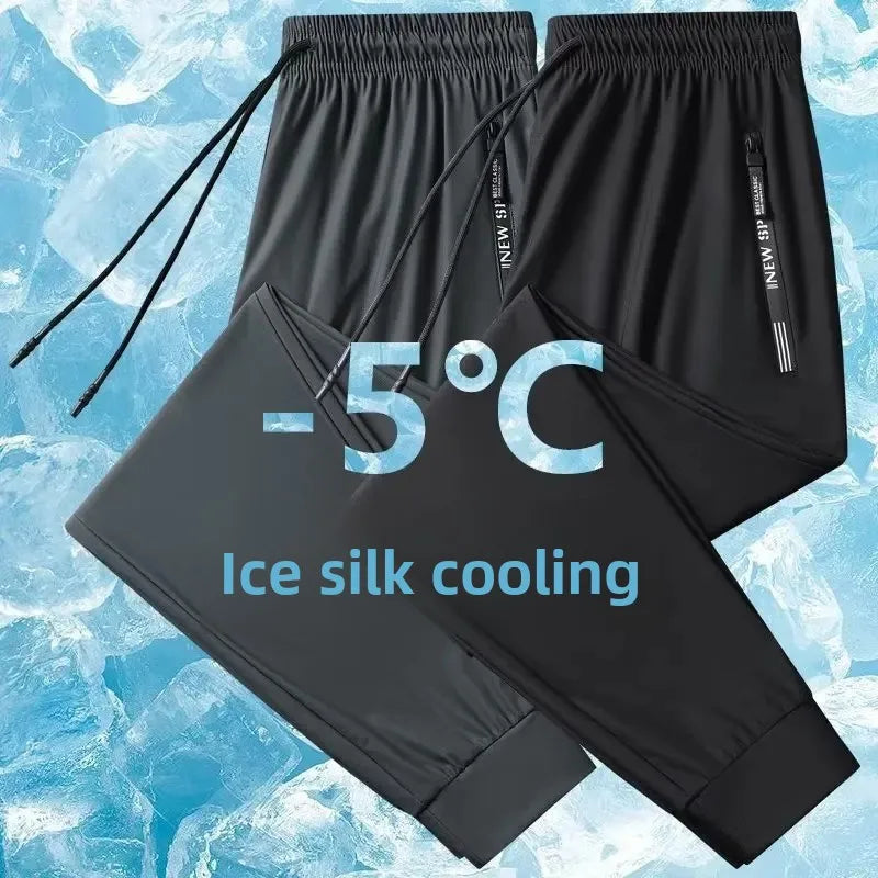 Casual Ice Silk Pants For Men Women Quick Drying Elastic Pants Summer Fashionable Tiktok Live Broadcast Popular Men's