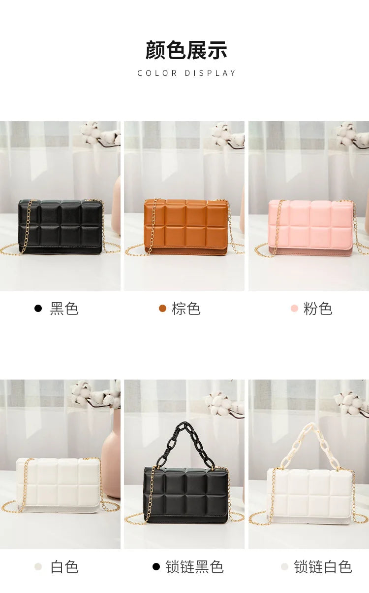 2024 Fashion Chain Women's Bag Popular Rhombus Shoulder Bag Luxury PU Leather Messenger Bag New Trend Handbags for Women