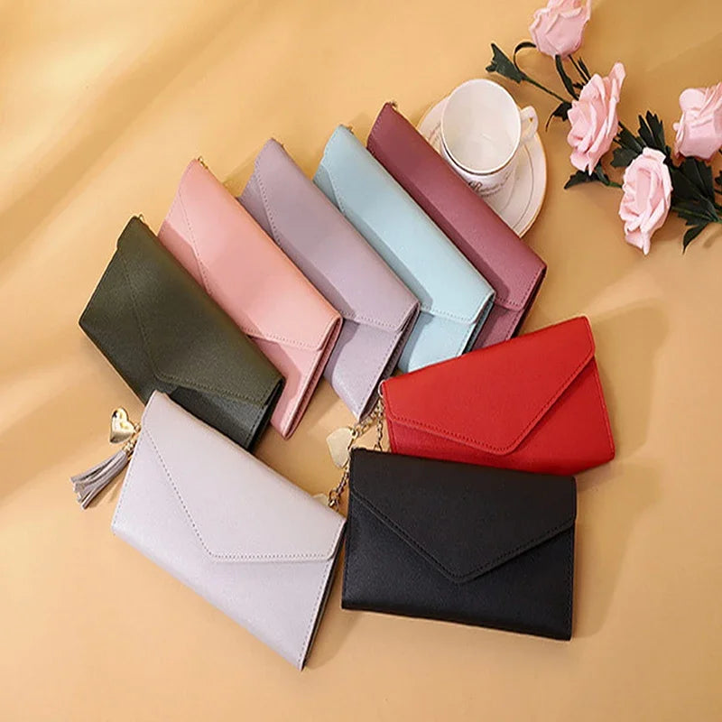 Fashion Women Wallets Simple Zipper Purses Black White Gray Red Long Section Clutch Wallet Soft PU Leather Money Bag