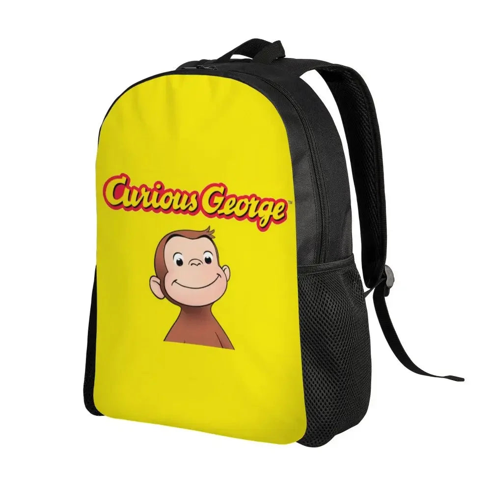 Customized Curious George Backpacks Women Men Casual Bookbag for School College Monkey Bags