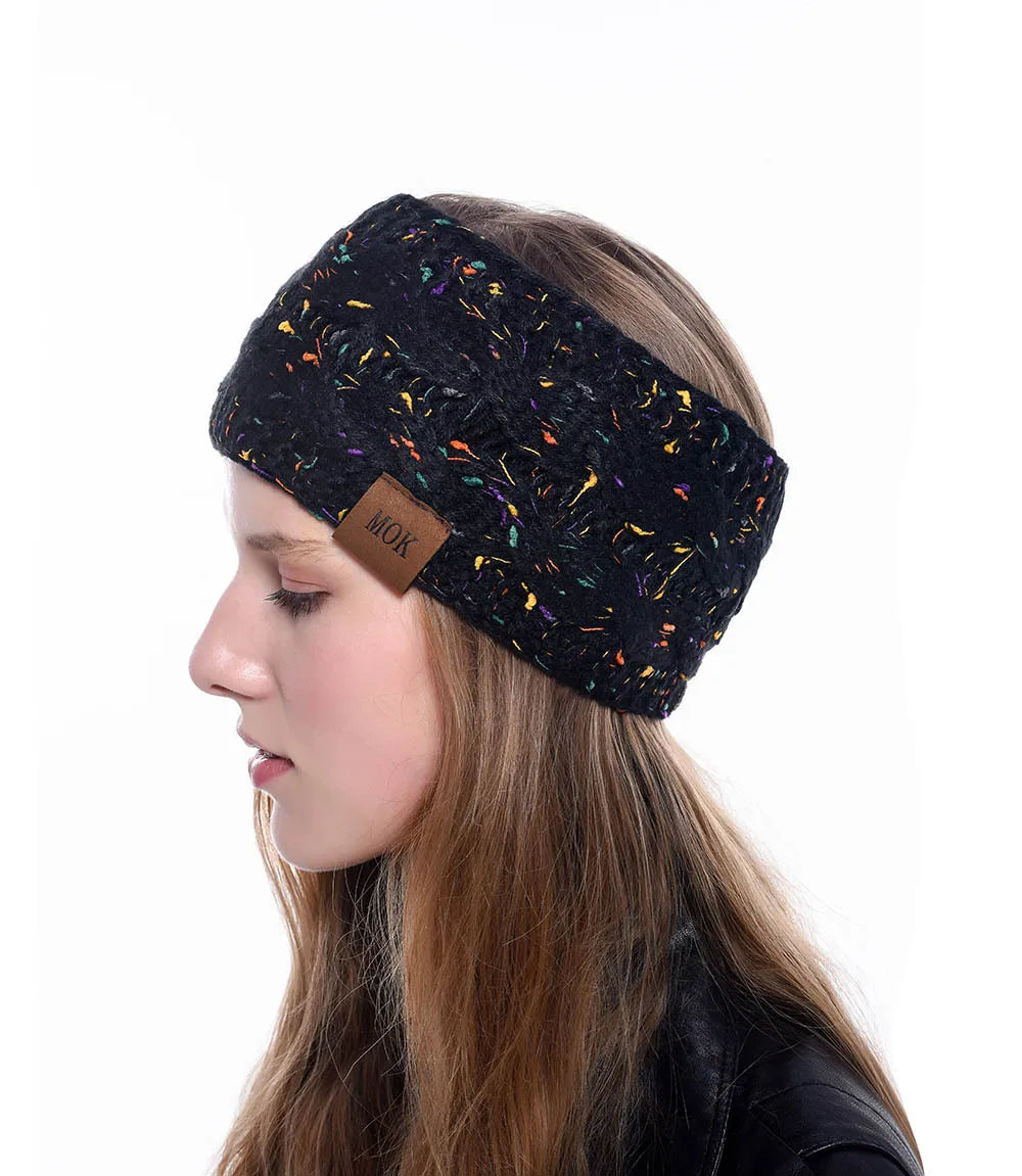 MOK New Hair Accessories Plush Wool Knitting Hair Band In Autumn And Winter Sports Headband Earmuffs Europe 12 Colors