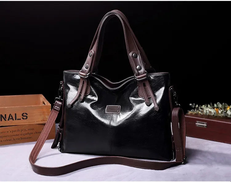 2023 New Fashion Casual Tote Bag Women Handbags Soft Leather Shoulder Bags Vintage Big Capacity Crossbody Hand Bag For Ladies