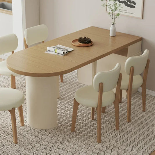 Multifunctional Luxury Dining Room Sets Space Saving Wooden Modern Oval Folding Table Chairs Muebles De Cocina Home Furniture