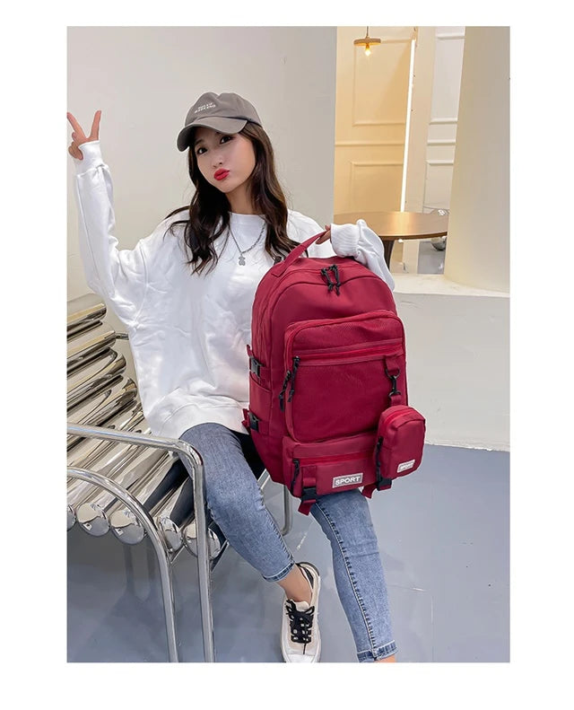 Hot Selling Solid Color Multi Kinetic Oxford Women's Backpack 2024 New Business Travel Sports High-capacity Men's Backpack