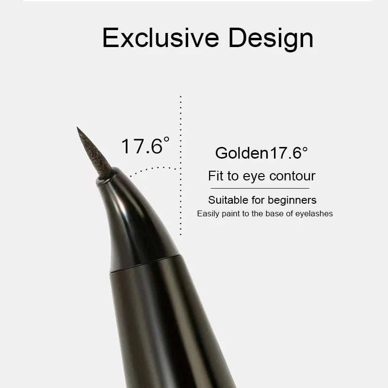 قلم تحديد العيون Bend Headed Tattoo Liner 48h Liquid Pen Ultra Thin Waterproof Eyeliner Long-lasting Outline Shadow Lying Silkworm Eyeliner