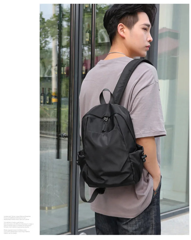 Mini Men's Backpack Fashion Small Black Shoulder School Bag for Man 2023 Canvas Designer Waterproof Sports Travel Male Backpacks