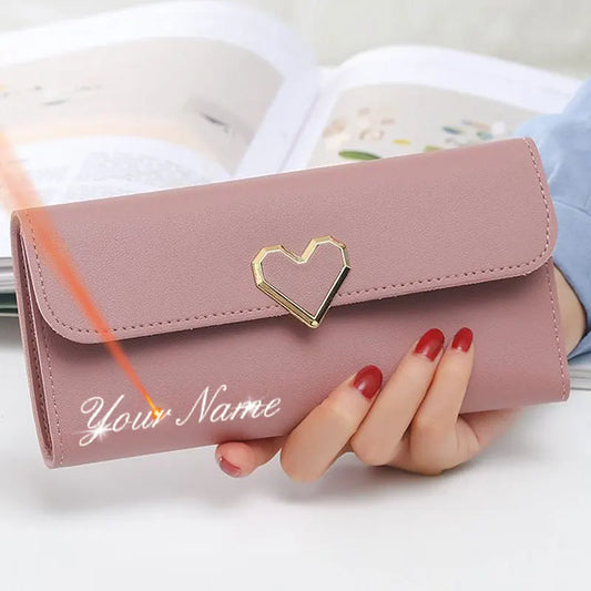 2024 Long Women Wallets Free Name Customized Lady's New Fashion High Quality PU Female Purse Photo Holder Wallet For Girls