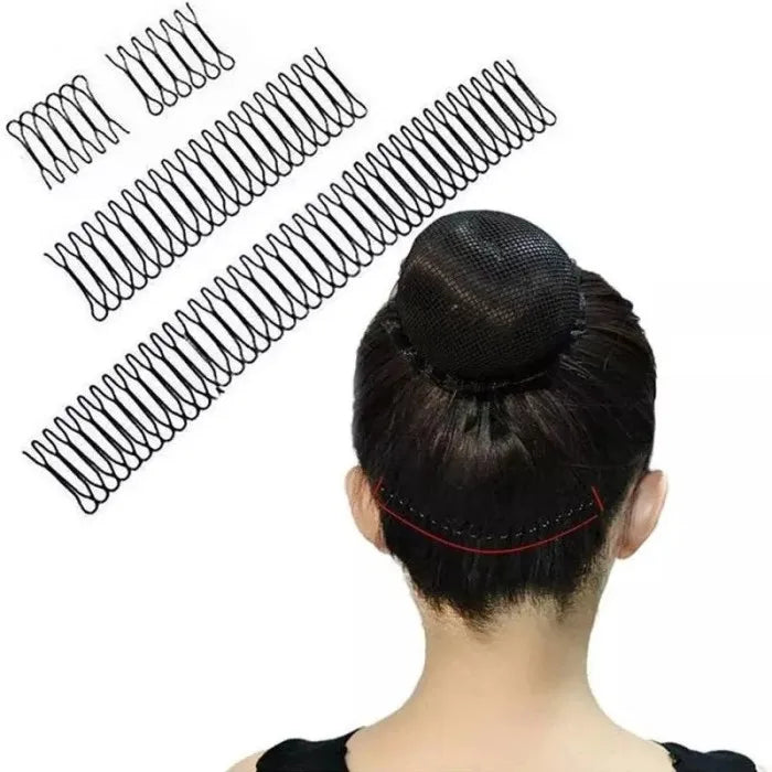 4Pcs Invisible Broken Hair Hairpin Adult Tiara Tools Curve Needle Bangs Black Fixed Insert Comb Professional Styling Accessories