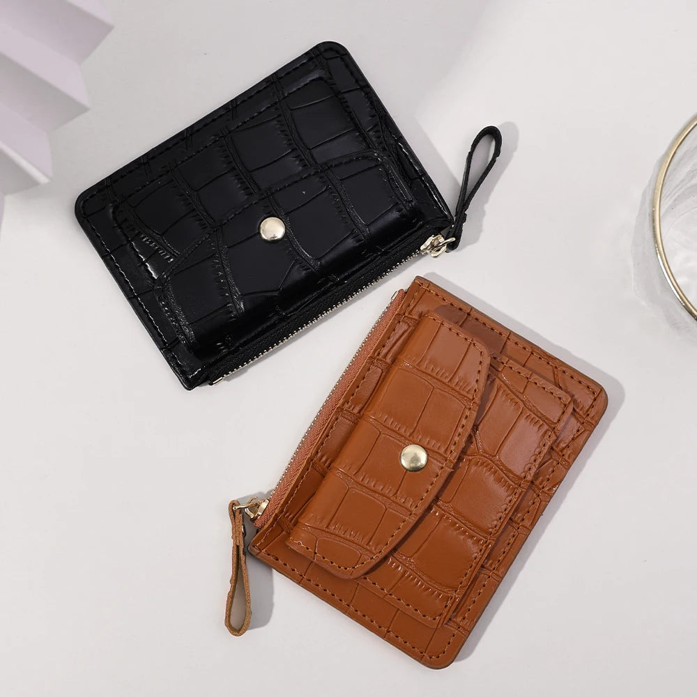 Mini Wallets Hasp Solid Multi-Cards Holder Women Simple Leather Female Purse Coin Short Wallets Slim Small Wallet Zipper Hasp