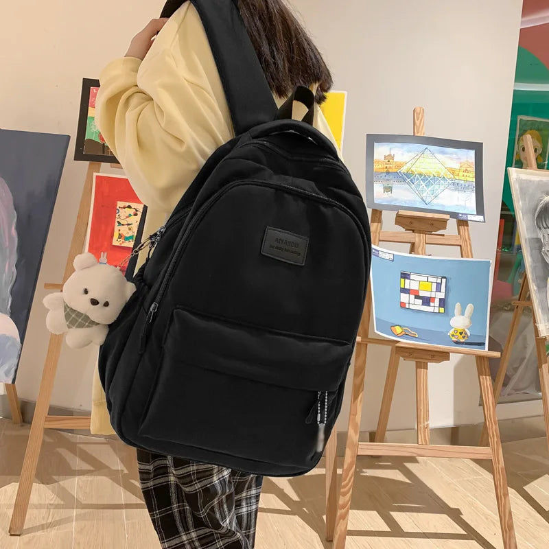 New Female Fashion Lady High Capacity Waterproof College Backpack Trendy Women Laptop School Bags Cute Girl Travel Book Bag Cool