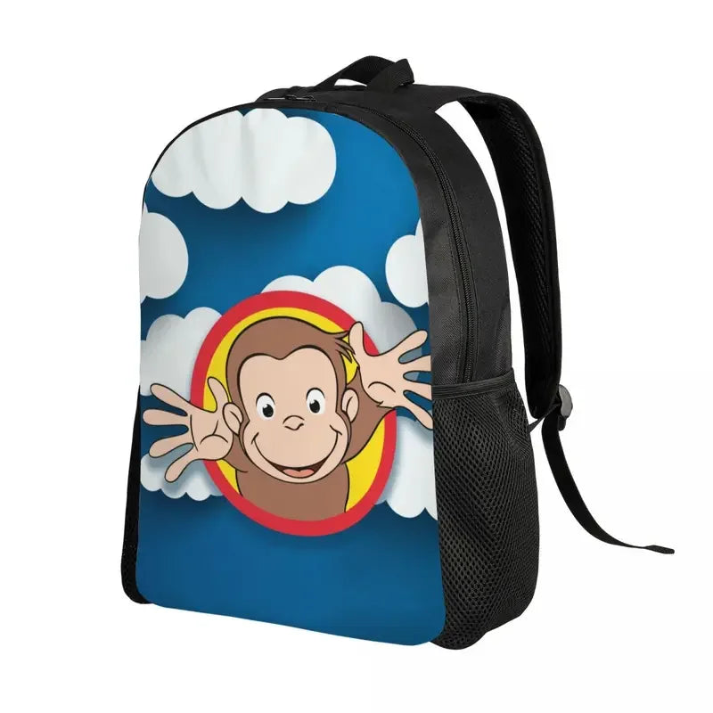 Customized Curious George Backpacks Women Men Casual Bookbag for School College Monkey Bags