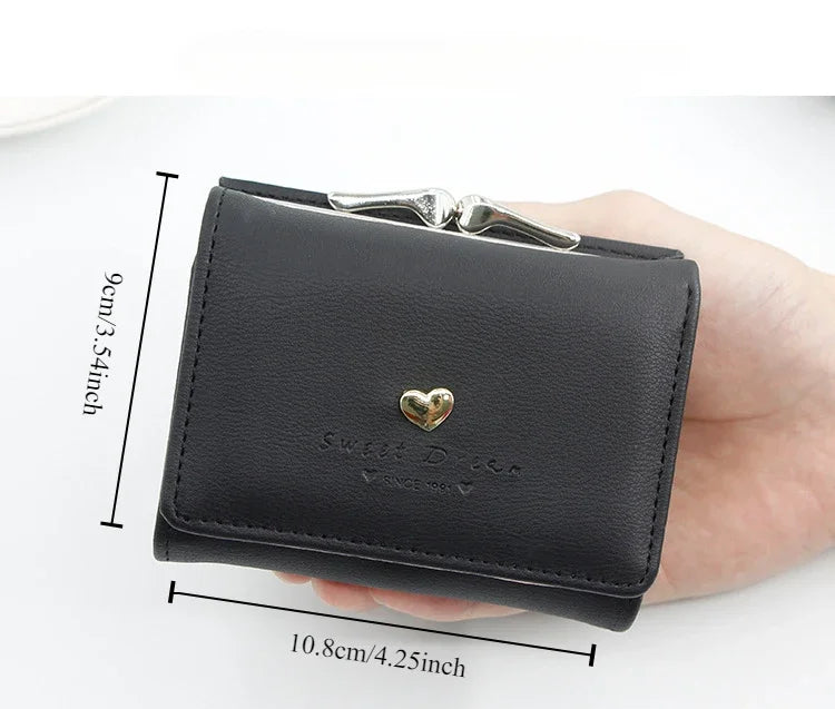 New Fashion Purse Female Short Version of Students Fresh Folding Mini Metal Wallet Cute Purse Lady Coin Purse for Female Lovely