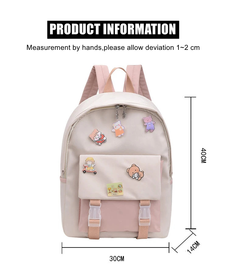 New Female Backpacks Women Cartoon High Capacity Nylon Waterproof College Backpack Trendy Women Laptop Girl Travel School Bags