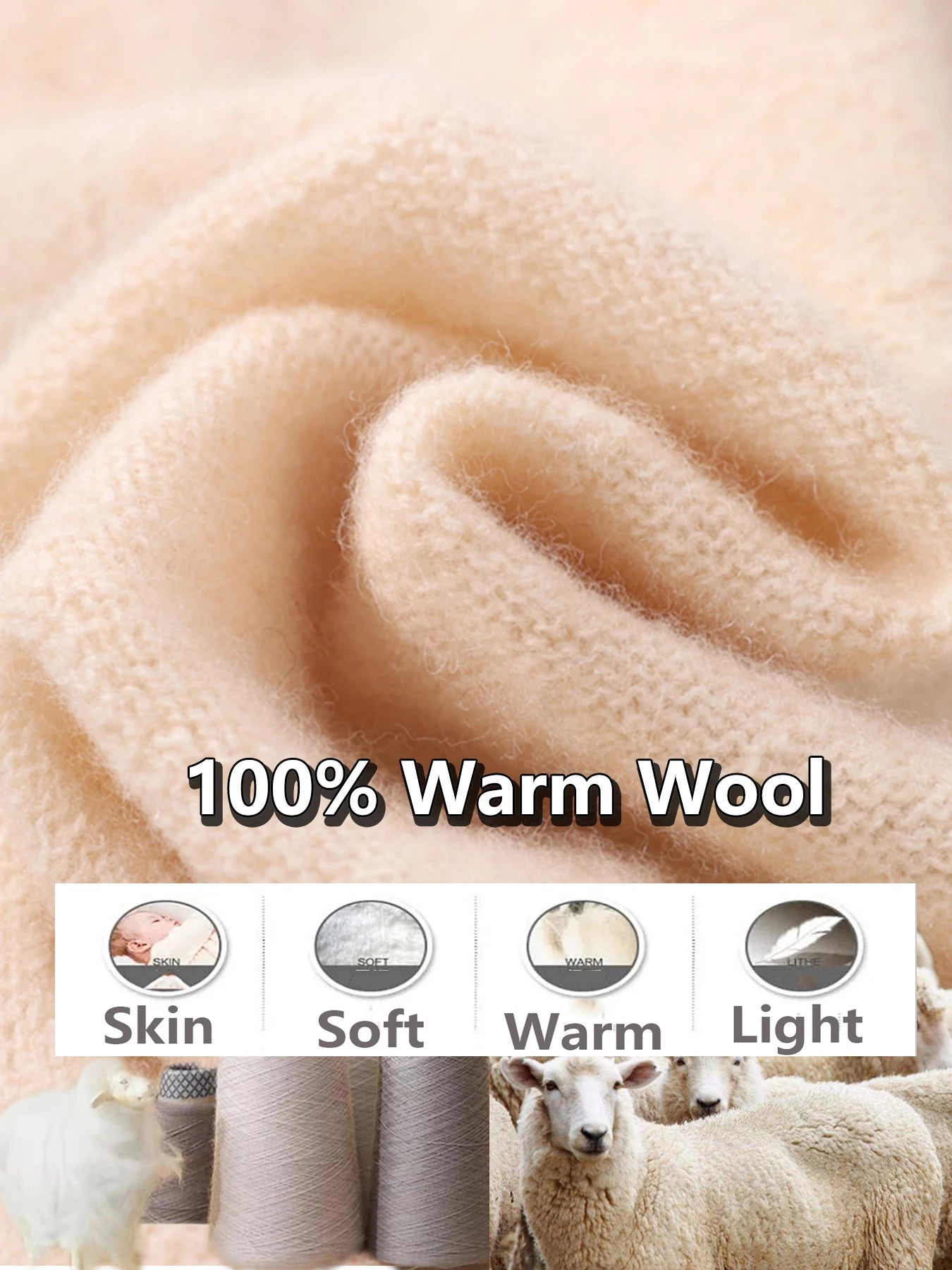 100% Pure Wool Ring Scarf Hollow Out Neckerchief Women Knitted Luxury Cashmere Headband Female Neck Warmer Soft Fake Collar